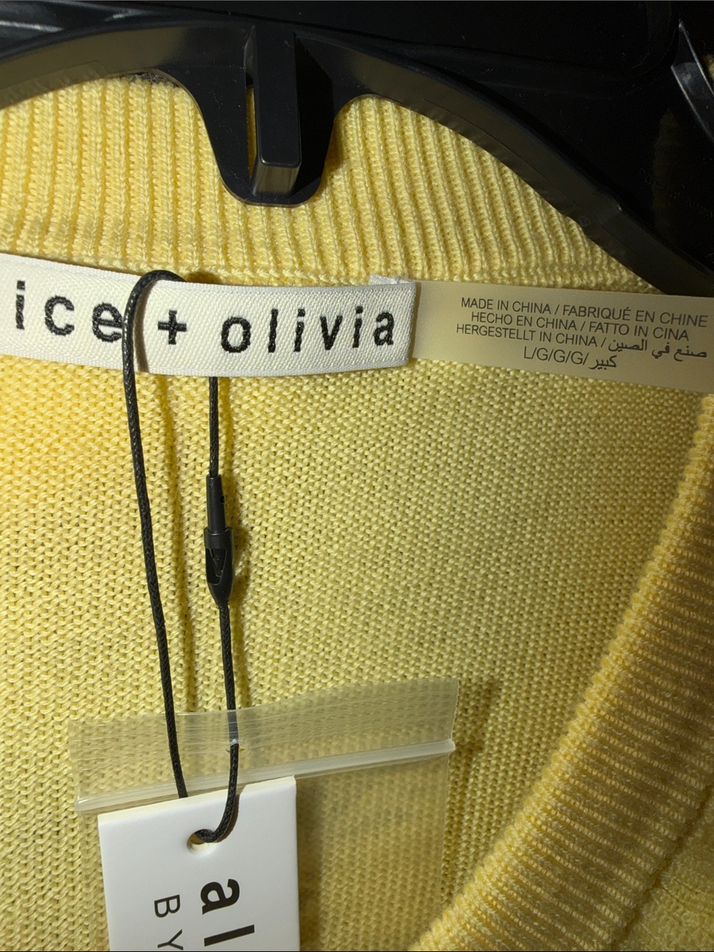 Alice + Olivia Dollie Ruffled Cashmere Cardigan in Yellow NWT - Picture 10 of 11